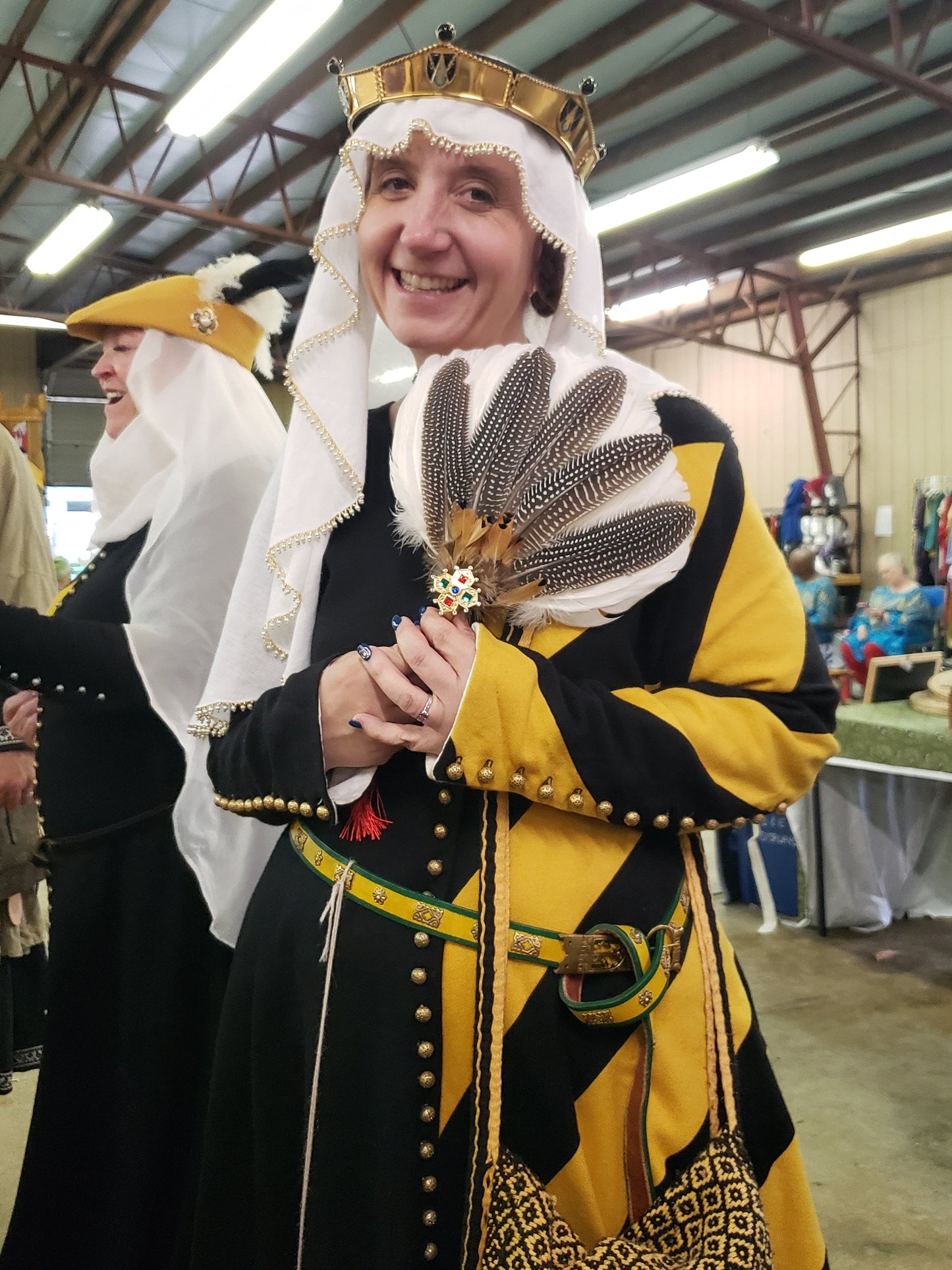 Small Feather Fan with Brooch