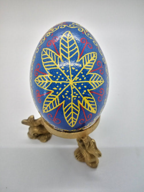Blue and Yellow Star Chicken Pysanka