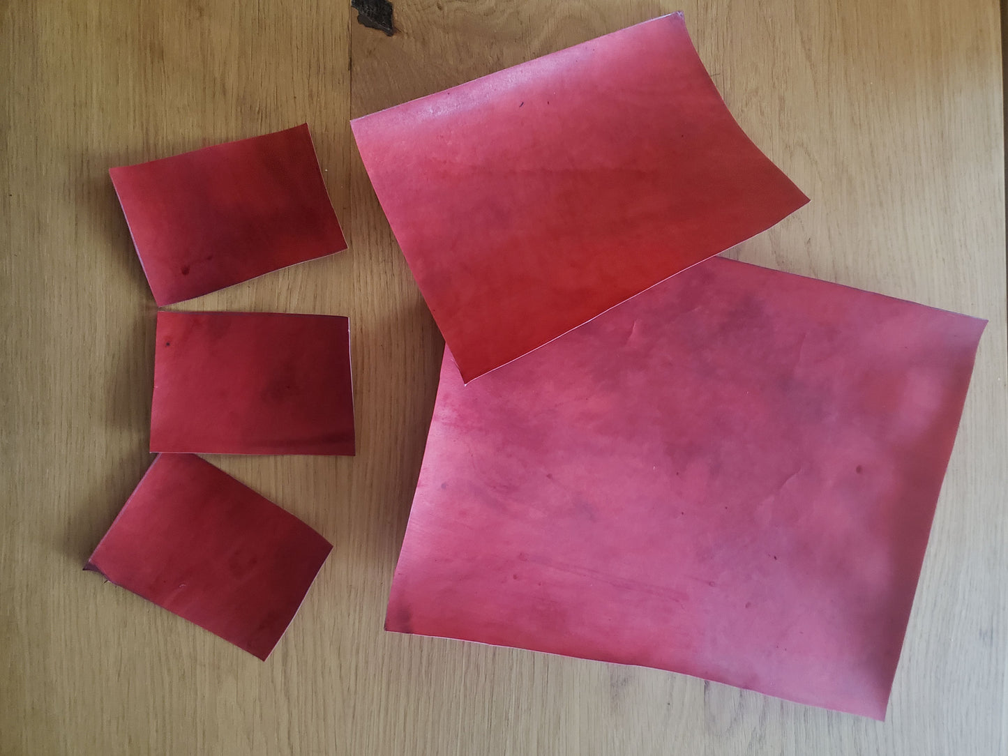 Brazillwood-dyed Handmade Lamskin Vellum Parchment