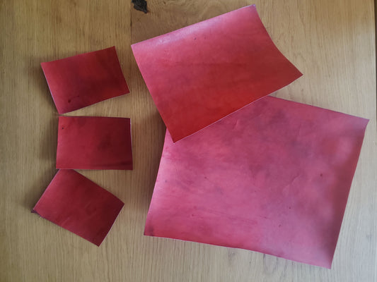 Brazillwood-dyed Handmade Lamskin Vellum Parchment