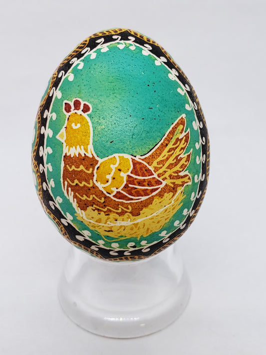 Rooster and hen pysanky