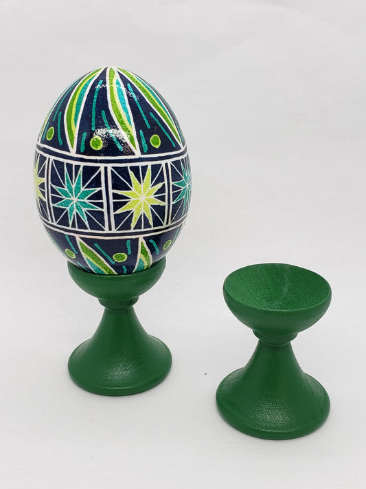 Green and Blue Sun Pattern Pysanks