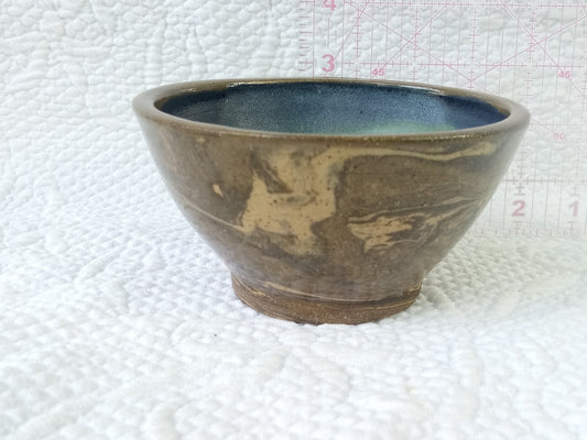 Handmade Bowl with Marbled Exterior