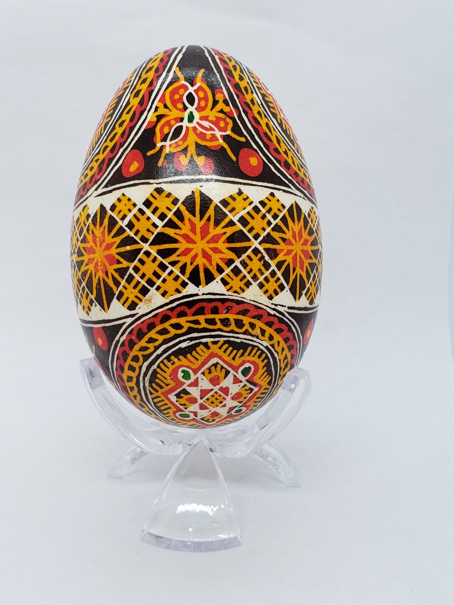 Medallion and Sun Pattern Goose Egg Pysanka