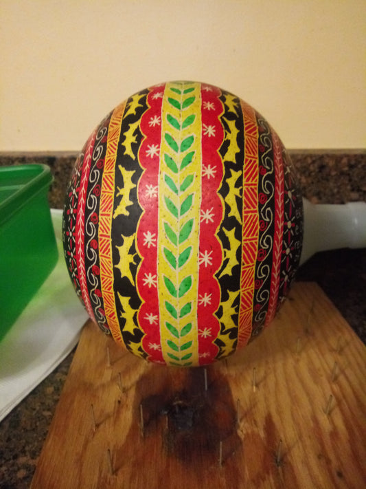Custom Ostrich Egg Pysanka