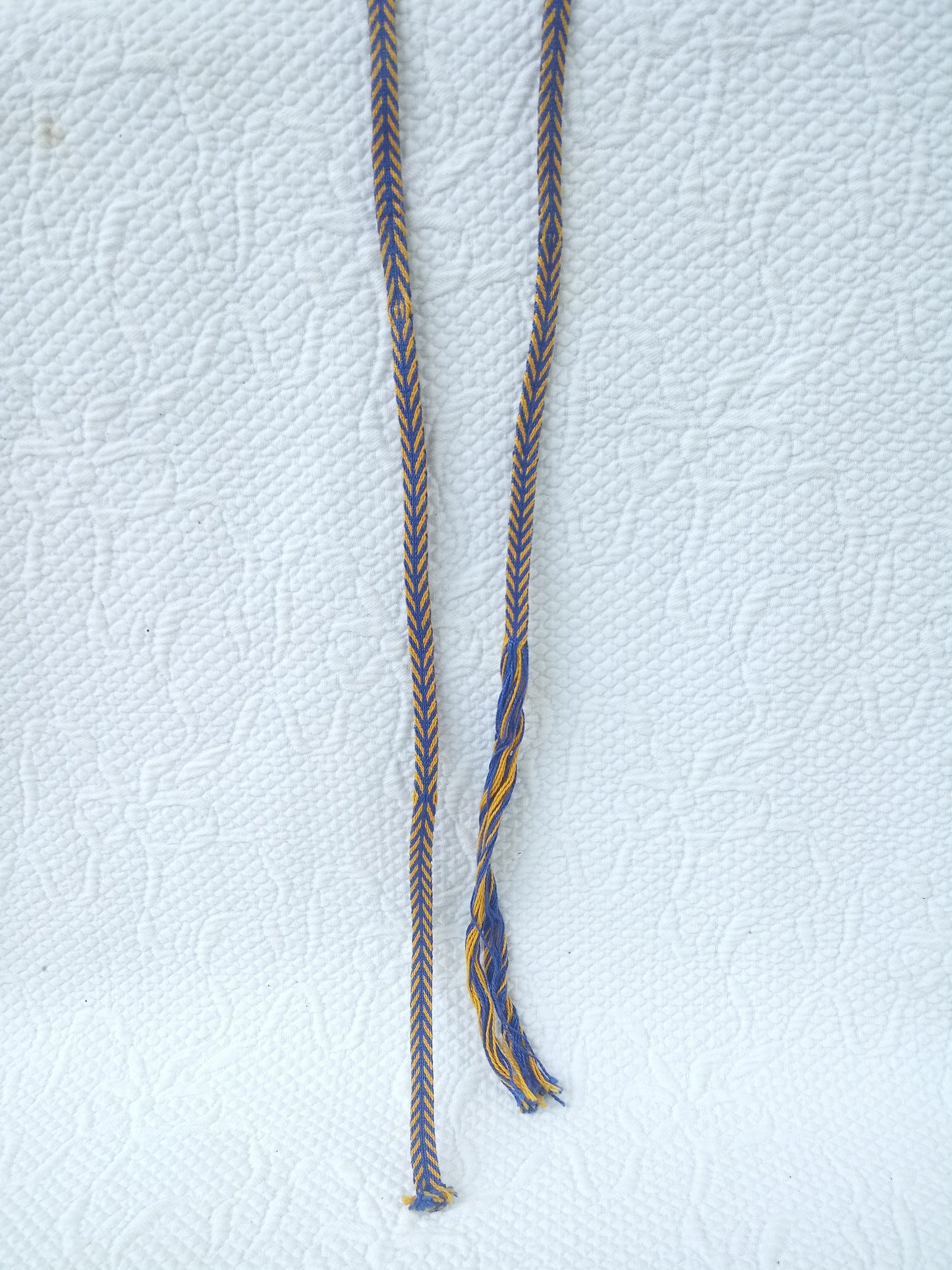 Blue and Yellow Tablet Woven Chevron Trim
